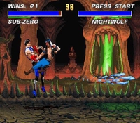 une photo d'Ã©cran de Mortal Kombat 3 sur Nintendo Super Nes
